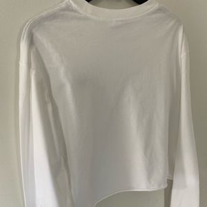White Tna cropped long sleeve shirt